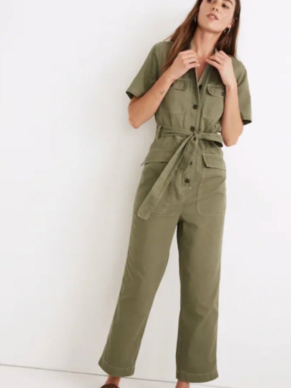 Madewell Women's Jumpsuit Khaki Green Petite XXS